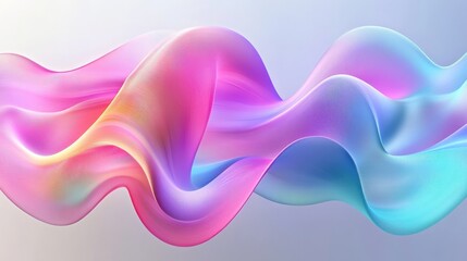 Poster - abstract flowing waves in vibrant pink and blue hues creating a dynamic visual effect
