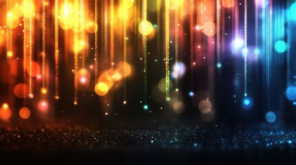 Aufkleber - Abstract background with colorful light patterns and shapes creating a vibrant visual display