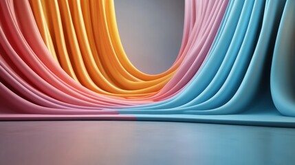 Poster - Colorful silk fabric background with vibrant patterns and texture ideal for design and textile projects