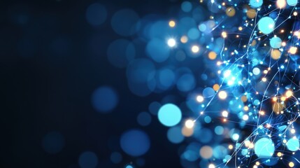Aufkleber - Abstract blue background featuring glowing lights with a photo overlay for creative design projects