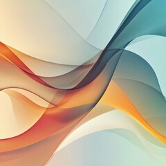 Leinwandbilder - Colorful abstract waves create a soothing visual flow in soft hues and gradients at an artistic background. Generative AI
