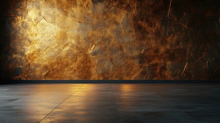 Poster - Interior view of a simple room showcasing a wall floor and photograph on display