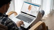 © InfiniteFlow - Doctor video call online by modish telemedicine software application for virtual meeting with patient
