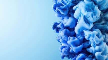 Aufkleber - Blue ink swirling in water creating abstract patterns and textures in liquid environment