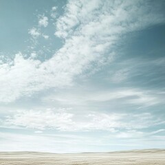 Leinwandbilder - Expansive sky with sparse clouds over a tranquil landscape during daylight hours. Generative AI