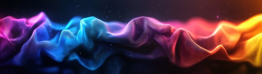 Aufkleber - Abstract background featuring colorful waves and dynamic shapes creating a vibrant visual composition