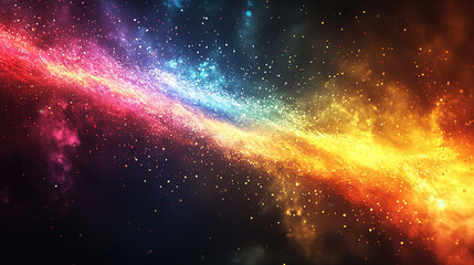 Poster - Cosmic color explosion outer space digital art nebula wide viewpoint stellar concept