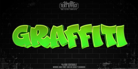 Poster - graffiti editable text effect, customizable spray and street 3d font style