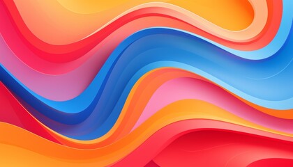 Fototapete - Abstract Colorful Waves Swirling Fluid Design Dynamic Motion Background for Creative Projects.