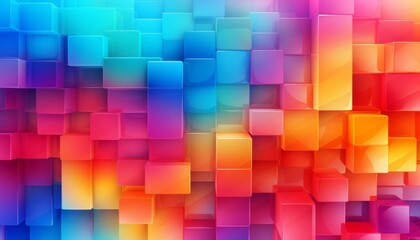 Fototapete - Colorful three-dimensional cube abstract background, with modern geometric design.