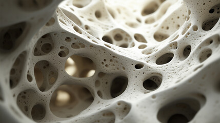 Poster - Detailed exploration of textured organic material with intricate patterns and porous structure