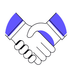 Poster - A simple and clean illustration of a handshake icon symbolizing cooperation and partnership. The design uses bold colors to convey a sense of unity and trust in collaboration