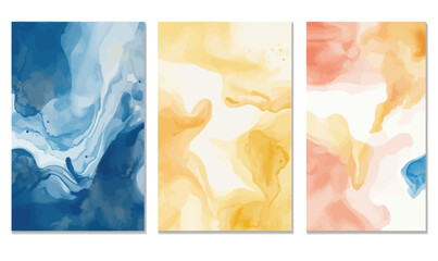Poster - Abstract Watercolor Splash in Minimalist Vector Style for Graphic Designs