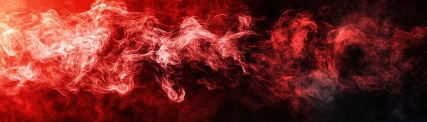 Aufkleber - Red and orange smoke swirling on a black background creating an abstract artistic visual effect