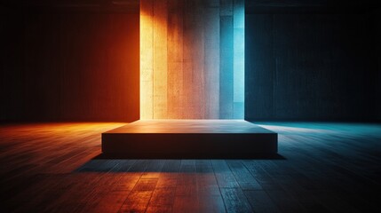Aufkleber - Room with wooden floor and natural light streaming through an open door