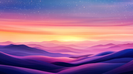 Wall Mural - pastel dreamscape serene hills landscape