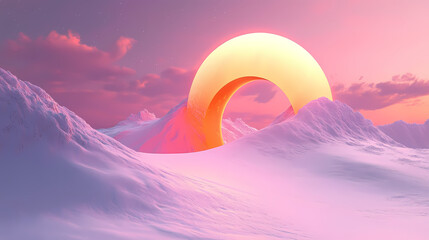 Wall Mural - pink surreal dreamscape landscape