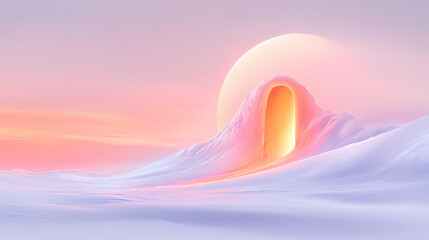 Wall Mural - pink surreal dreamscape landscape