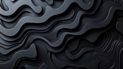 Aufkleber - Black wall with wavy line pattern creating a modern abstract design background for visual projects