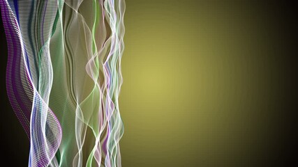 Poster - Fantastic video animation with particle wave object in slow motion and space for text, 4096x2304 loop 4K