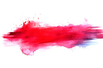 Poster - Vibrant watercolor brush stroke in shades of red and blue creates a dynamic and abstract design element