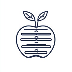 Poster - Healthy apple data icon;  wellness app design