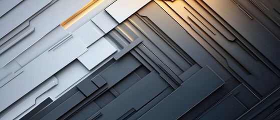 Aufkleber - Abstract 3d background featuring metallic squares in various arrangements and colors