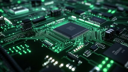 Poster - Electronic circuit board production involves an automated circuit board machine that produces printed digital electronic boards focusing on electronics contract manufacturing and hightech