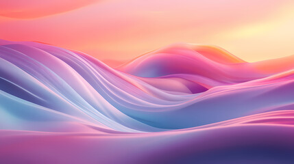 Wall Mural - Abstract pastel dreamscape with flowing lines and soft light creating a serene atmosphere. Soft Pastel Dreamscape. Illustration