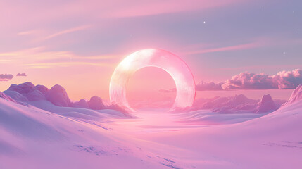 Wall Mural - dreamlike pink surreal valleys archway