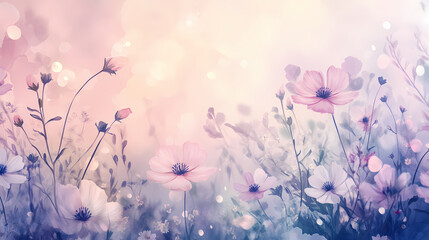 Wall Mural - dreamy ethereal delicate floral flower patterns