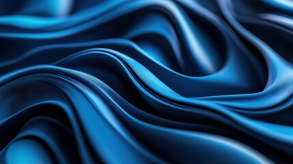 Aufkleber - Blue fabric with wavy lines displayed on a flat surface for textile design or decoration purposes