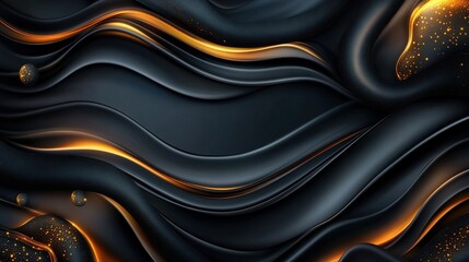 Aufkleber - Black and gold abstract background with textured patterns for design and artistic use