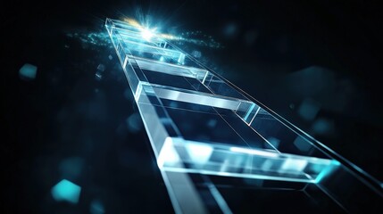 Poster - dynamic light trail ascending through a futuristic environment digital art abstract concept high-tec