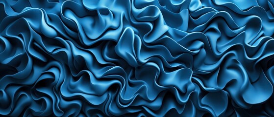 Aufkleber - Blue abstract background featuring wavy patterns and smooth textures for versatile design use