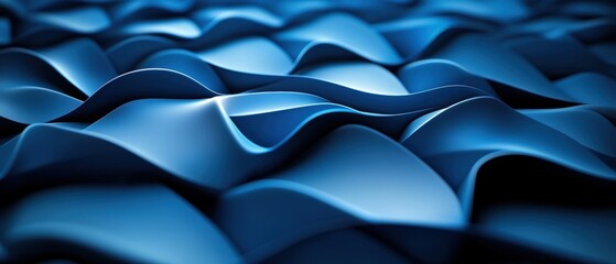 Aufkleber - Abstract blue background featuring wavy shapes and soft curves for creative design projects