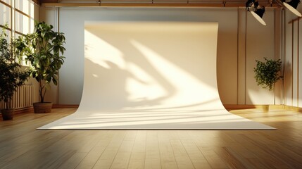 Aufkleber - White wall with framed photograph displayed in minimalist interior setting