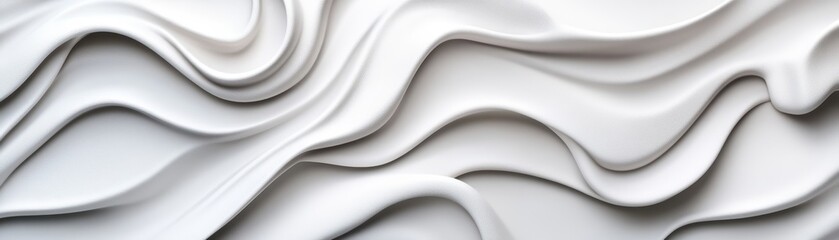 Aufkleber - White wavy background with abstract shapes for modern design and creative projects