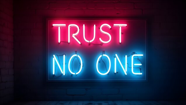 neon sign Trust No One