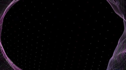 Poster - Futuristic video animation with particle wave object in slow motion, 4096x2304 loop 4K