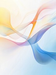 Poster - Fluid colorful waves flowing gently across a soft background with a serene ambiance. Generative AI