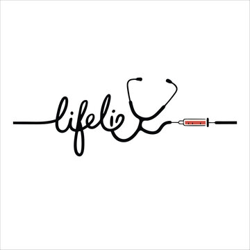 Lifeline Stethoscope Design with Cursive 'Doctor' for Medical Apparel
Cursive 'Doctor' Wrapped in Lifeline Stethoscope