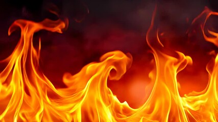 Poster - fire on a black background
