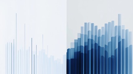 Fototapete - Comparing low sales impact on growth with exponential increase over time and data analysis. Generative AI
