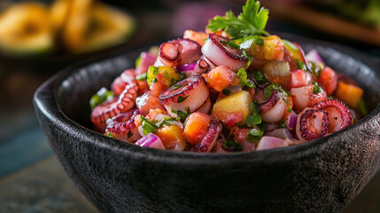 Poster - Ceviche de Pulpo - Octopus ceviche, tender and tangy.