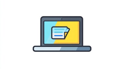 Poster - Laptop displaying document