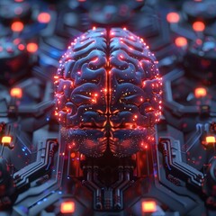 Poster - Dynamic illustration showcasing a stylized brain with intricate circuit patterns.