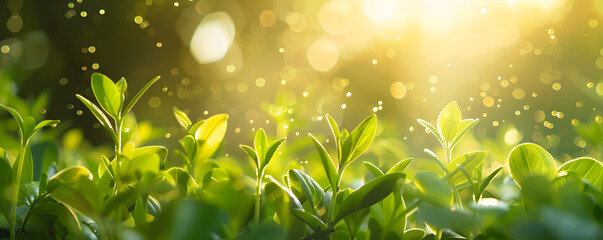 Aufkleber - Sunshine through fresh green leaves