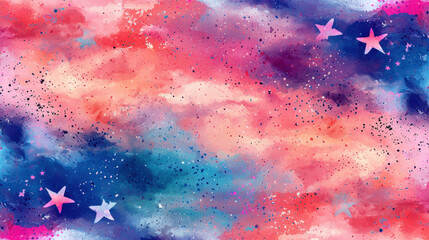 Wall Mural - a colorful background with stars and a blue sky