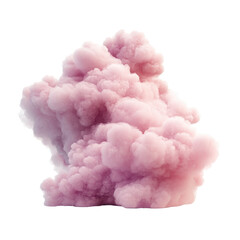 Poster - Floating pink cloud isolated against a Transparent background creating a whimsical and dreamy atmosphere, Pink cloud isolated on PNG background